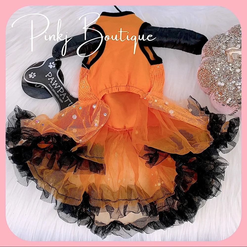 Orange Halloween Pumpkin Tutu Dress for Dogs! NWT 🐾🧡🖤🐾